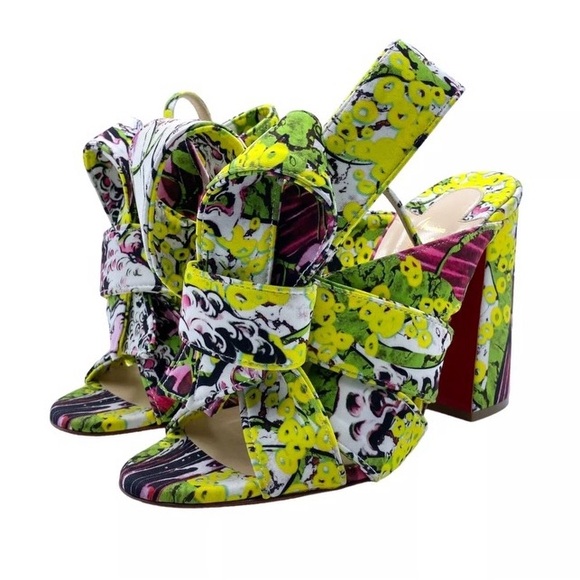 Vibrant Patterned Strappy Sandals - Picture 2 of 12